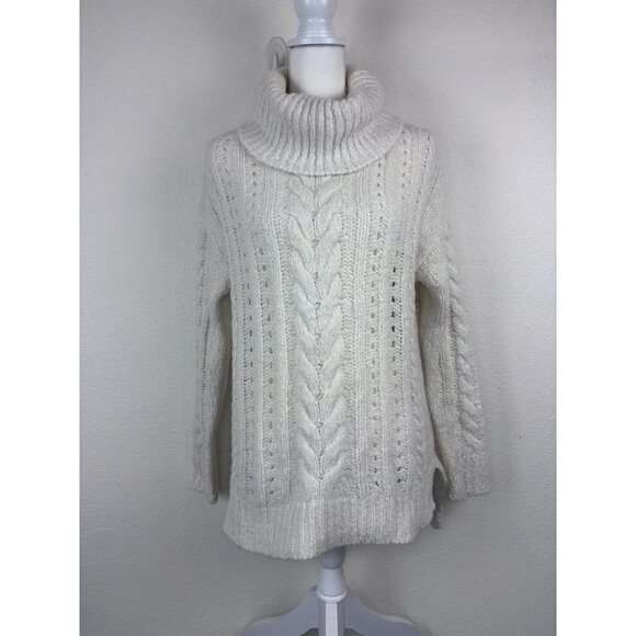 Smartwool women's XS ivory moon ridge boyfriend wool blend oversized sweater - Picture 1 of 10